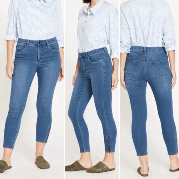 Universal Standard Jeans 4 True Blue Zipper Hem Seine Skinny 27” - Picture 4 of 10